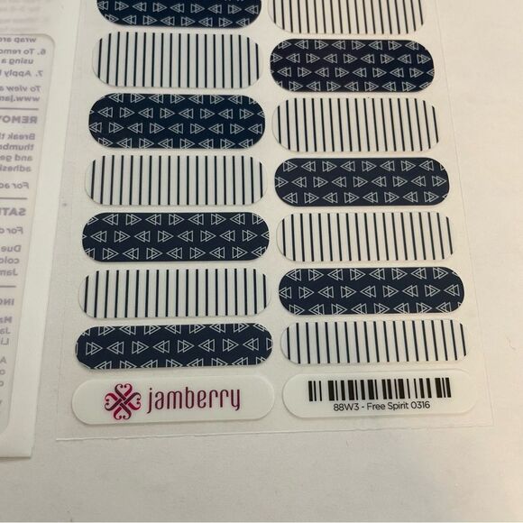 Jamberry Free Spirit Full Sheet Nail Wraps 88W3 - Picture 6 of 11